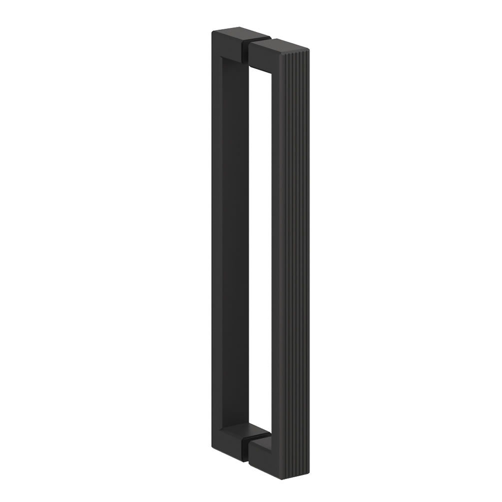 Cutout image of Crosswater Asura 8 Matt Black Fluted Handle